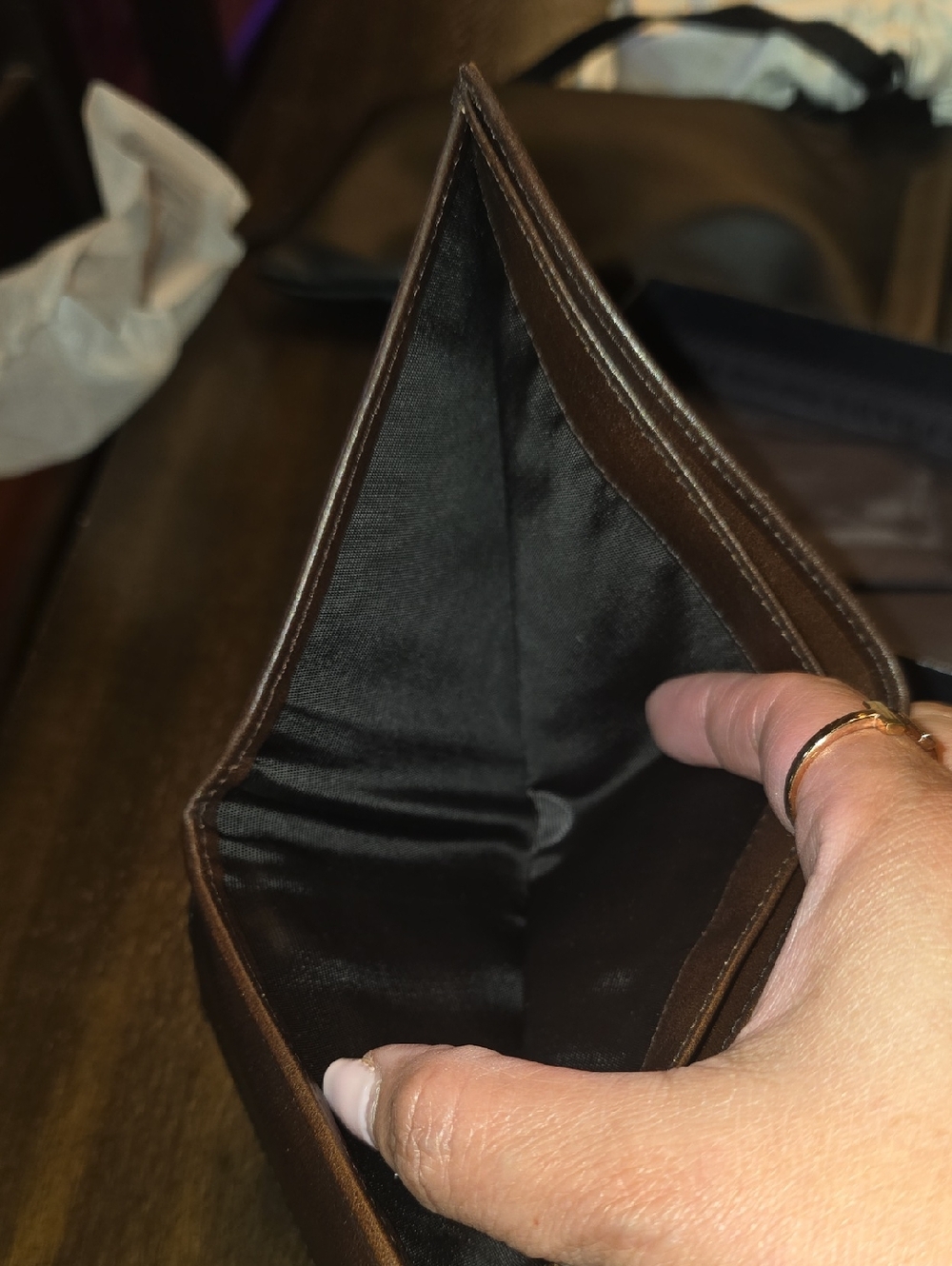 Prada Brown Leather Bi-Fold Card Holder - Picture 4 of 7